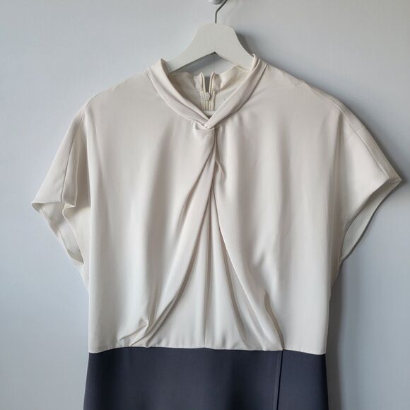 MM.lafleur women's The Adelaide Dress size 12 colorblock twist neck sleeveless - Picture 4 of 8